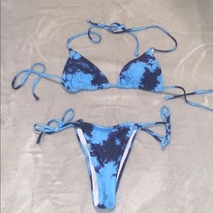 Shein tie dye blue bikini
